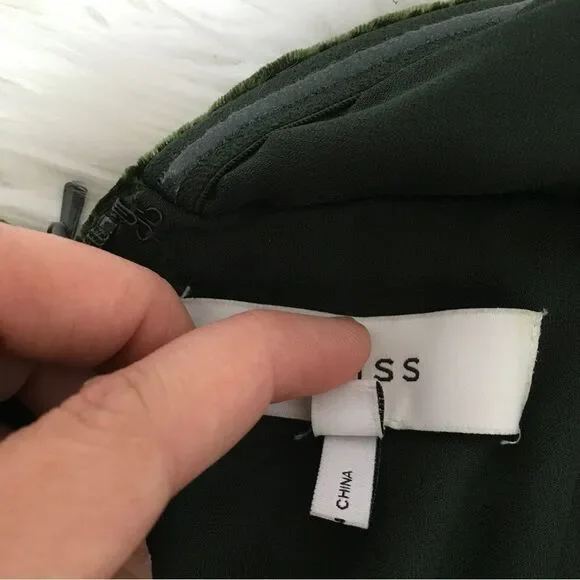 Reiss EDEN Green Velvet One Shoulder Evening Cocktail Midi Dress Size 8 - Picture 10 of 14